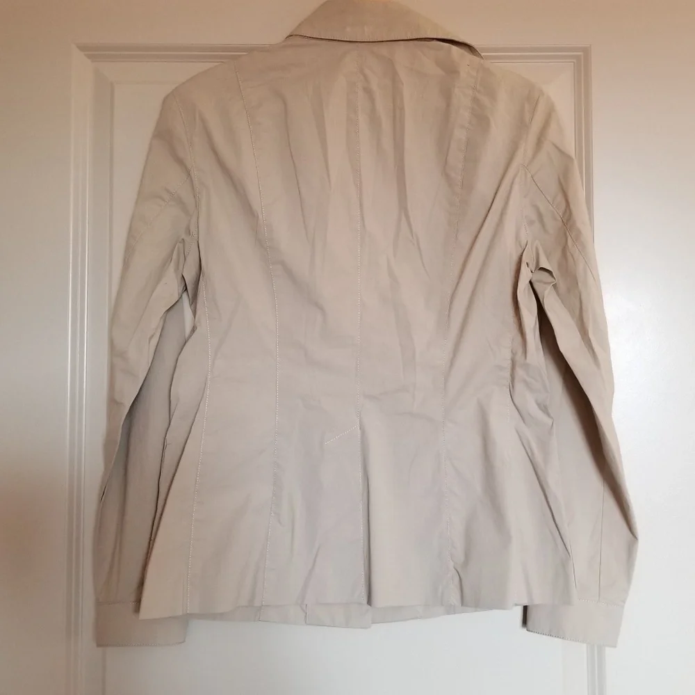 J. Crew Tan Ecru Mid-Length Button Up Blazer Sz 4